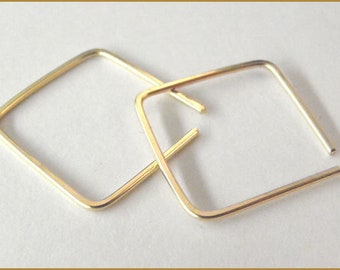 gift minimalist hoop square geometric earrings gold rosegold silver women birthday gift for her square