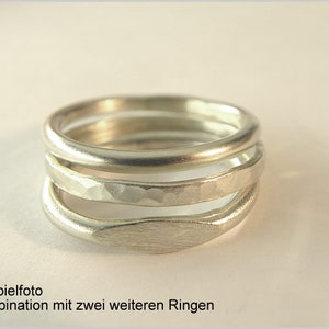 Ring 925 Sterling Silber gehämmert Stapelring Vorsteckring knuckle Damenring Geschenk Geburtstag Bild 2