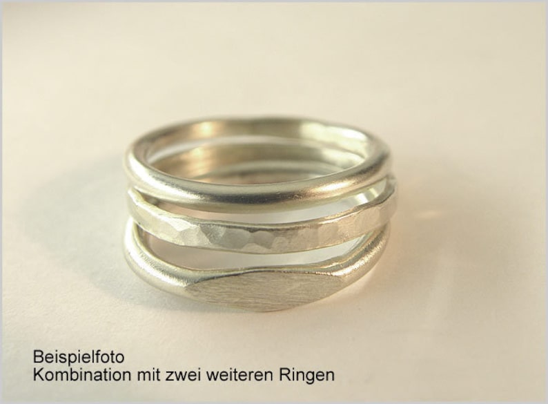 Ring 925 Sterling Silber gehämmert Stapelring Vorsteckring knuckle Damenring Geschenk Geburtstag Bild 2