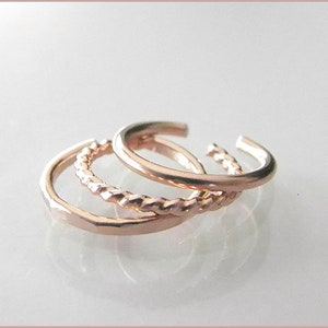 earcuffs 3 rings fake piercing gold rosegold silver hoop gift for her birthday imagem 5