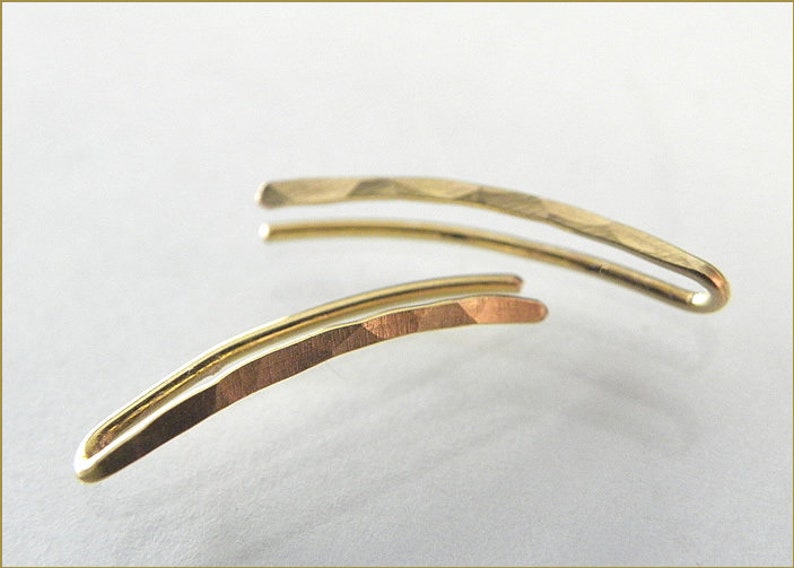 Alfileres de oreja escalador de orejas oro plata oro rosa minimalista oreja manguito esterlina goldfill regalo de cumpleaños pendientes minimalistas para ella imagen 2