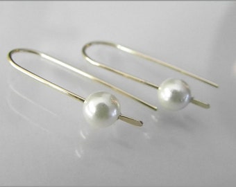 minimalist earrings gold silver rosegold pearl hoops  mother of pearl