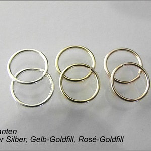 Set Piercing Ohr Helix Tragus Ohr Nase silber gold rotgold rosegold Knorpelring Nasenring Septum Ring Bild 2