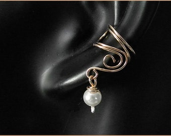 Poignets d’oreille or rose or argent pierres précieuses perles de coquillage argent sterling goldfill poignets d’oreille cadeau de pierre de naissance pour les femmes