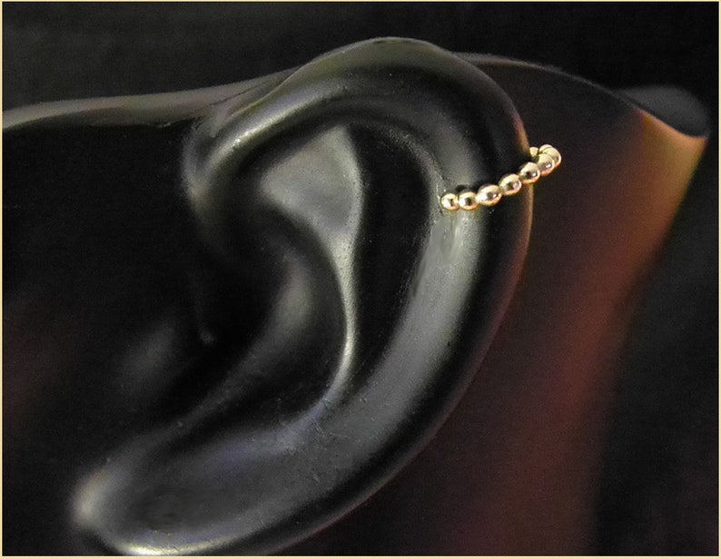 Ear cuff bola oro plata goldfill ear cuff pendiente pequeño falso piercing regalo de cumpleaños para su mujer rosa imagen 1