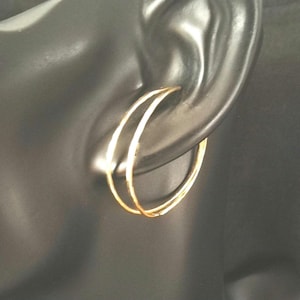 Paire de faux piercings d'oreille, grandes manchettes d'oreille, argent 925, goldfill, cadeau, clips d'oreille - Réf. 207