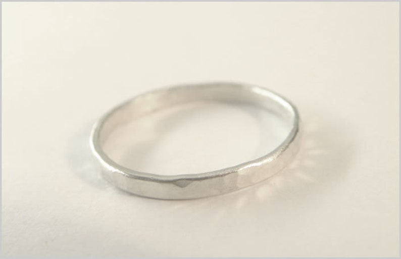 Ring 925 Sterling Silber gehämmert Stapelring Vorsteckring knuckle Damenring Geschenk Geburtstag Bild 1