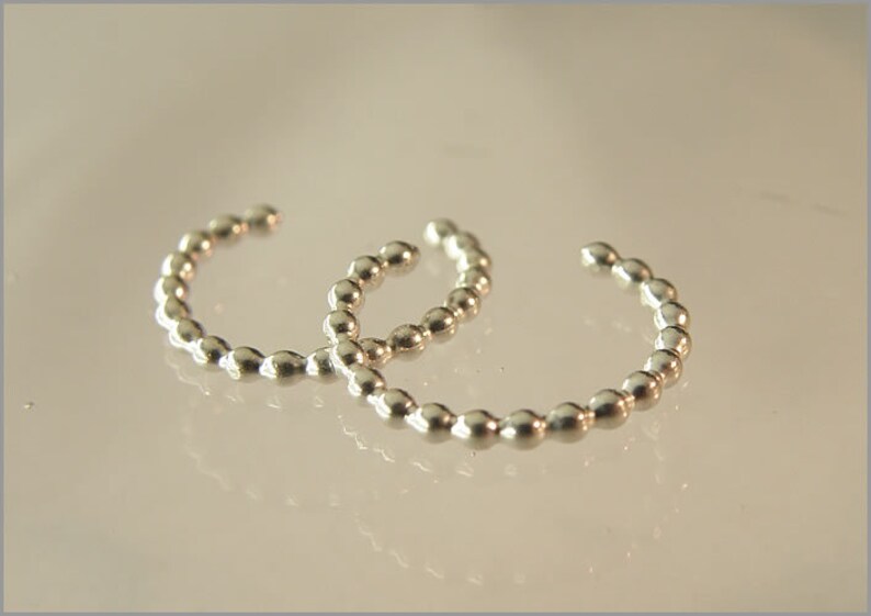 ear cuff beads gold silver earcuff no piercing earrings gift sister girls birthday image 3