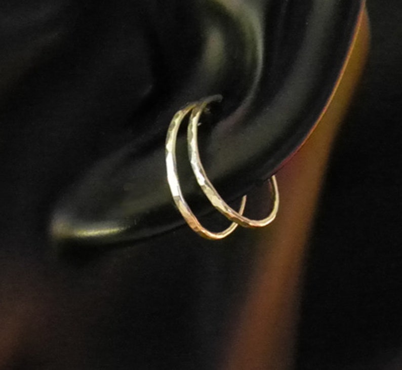 large earcuffs ear cuffs fake piercings pair 925 silver goldfill gift ear clips image 2