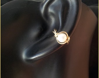 ear cuff pearl gold rosegold silver women earcuff sterling goldfill