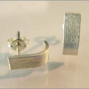 minimalist sterling silver studs puristic 925 earrings women image 2