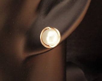 stud earrings gold rosegold silver mother of pearl women gemstones birthstone gift for her