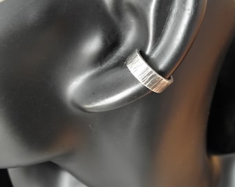 Ear cuff martillado 925 plata, color negro o plateado, clip de oreja de pendiente de earcuff