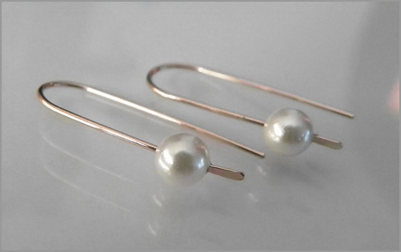 minimalist earrings gold silver rosegold pearl hoops mother of pearl image 7