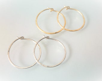 Pendientes de aro Huggy Hoops, plata de ley 925, oro, relleno de oro, regalo martillado, joyería de diseño para mujer, fallido