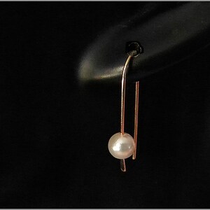 minimalist earrings gold silver rosegold pearl hoops mother of pearl image 6