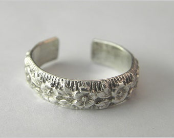 Anillo floral flores de plata flores florales mujeres cumpleaños regalo anillo de compromiso anillo de apilamiento