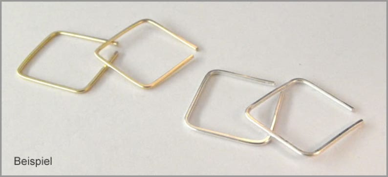 gift minimalist hoop square geometric earrings gold rosegold silver women birthday gift for her square image 4