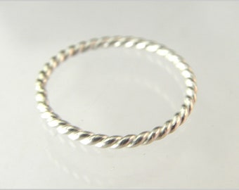 Ring Silber Gold Stapelring Vorsteckring Kordeloptik Damenring Fingerring Zusteckring Sterling Silber Goldfill