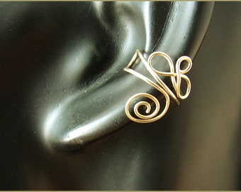 ear cuff yellow or rose gold filled or silver