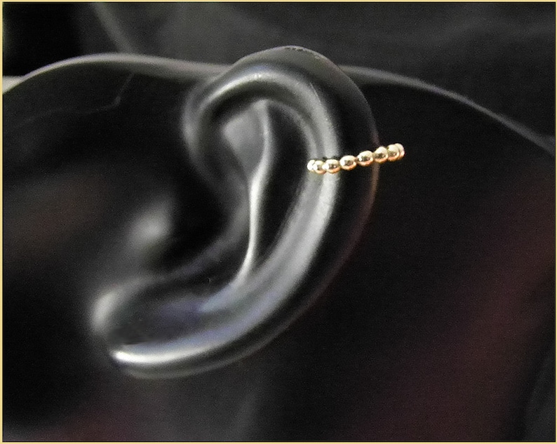 Boucle d'oreille boule or argent goldfill ear cuff boucle d'oreille petit faux piercing cadeau d'anniversaire pour sa femme rose image 3