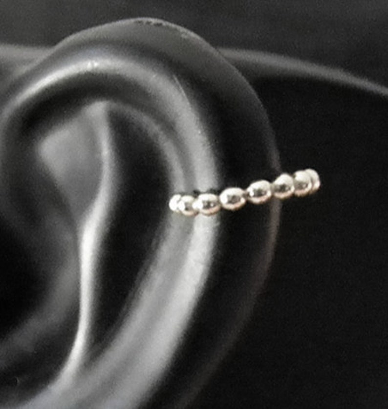 Mini faux piercing oreille clip boule argent or rose or remplir sterling oreille clip boucle d'oreille petit image 1