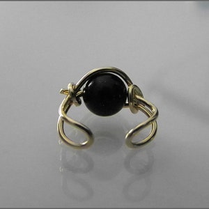 Manchette doreille manchette doreille noir onyx or rose or argent clip doreille faux piercing helix cadeau pour sa tendance image 3