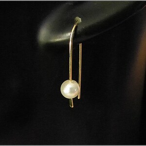 minimalist earrings gold silver rosegold pearl hoops mother of pearl image 3