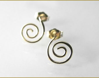 Spiral gold silver rose gold women's earrings 925 sterling silver goldfill unique birthday gift for her