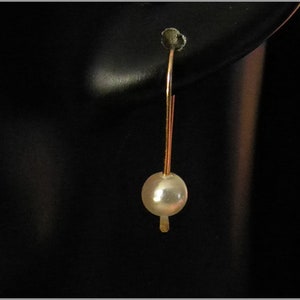 minimalist earrings gold silver rosegold pearl hoops mother of pearl image 5