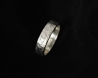 Ring Bandring 925 Sterling Silber schwarz für Männer Herrenschmuck gehämmert Geschenk Geburtstagsgeschenk für Ihn Damenring Ehering