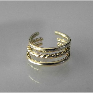 earcuffs 3 rings fake piercing gold rosegold silver hoop gift for her birthday imagem 2