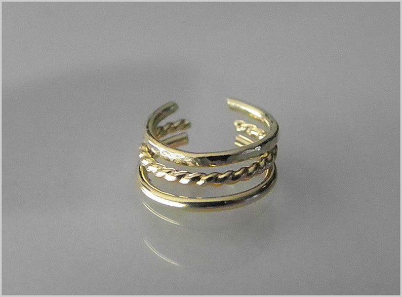 earcuffs 3 rings fake piercing gold rosegold silver hoop gift for her birthday imagem 2