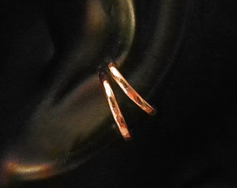 ear cuffs silver rosegold gold pair of rings set 2 hammered