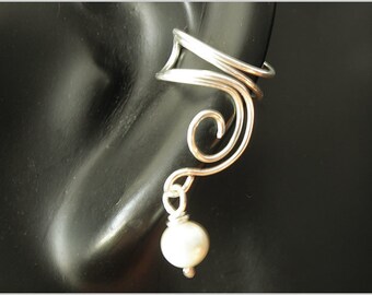 ear cuff earclimber gold silver rosegold mother of pearl sterling silver or gold filled wire romantic wedding