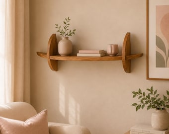 Vägghylla i massiv ek 950 mm, modern minimalistisk design