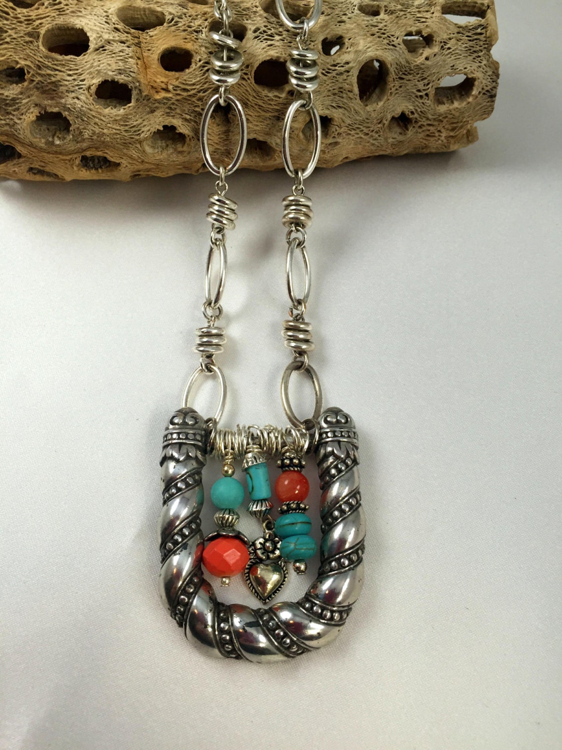 Belt Buckle Necklace Repurposed Belt Buckle Southwestern Etsy