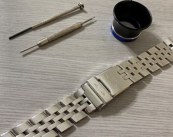 Correa de reloj de pulsera Breitling de acero inoxidable plateado para hombre, 20 mm/22 mm/24 mm, sólida