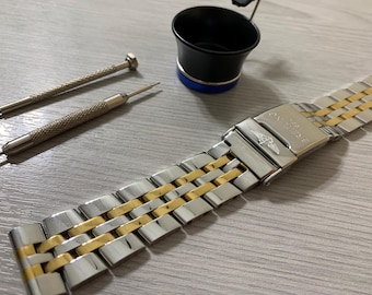 20mm/22mm/24mm Breitling 2/Tone Yellow Silver Men’s Wrist Watch Strap Solid