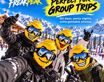 Funny Yellow Ski Hood, Tongue Face Balaclava for Skiing & Snowboarding