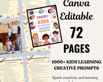 1000+ Kids Learning Creative Prompts – Fun Educational Activities | Canva Editable & Printable PDF