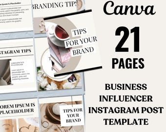 Business Influencer Instagram Templates, Editable Canva Brand Posts
