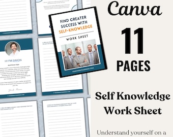 Self-Knowledge Worksheet, Personal Growth & Success Planner, Digital PDF