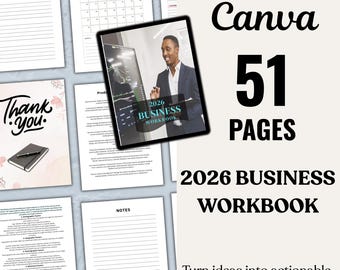 2026 Business Workbook – Goal Planner and Productivity Tracker | Canva Editable & Printable PDF