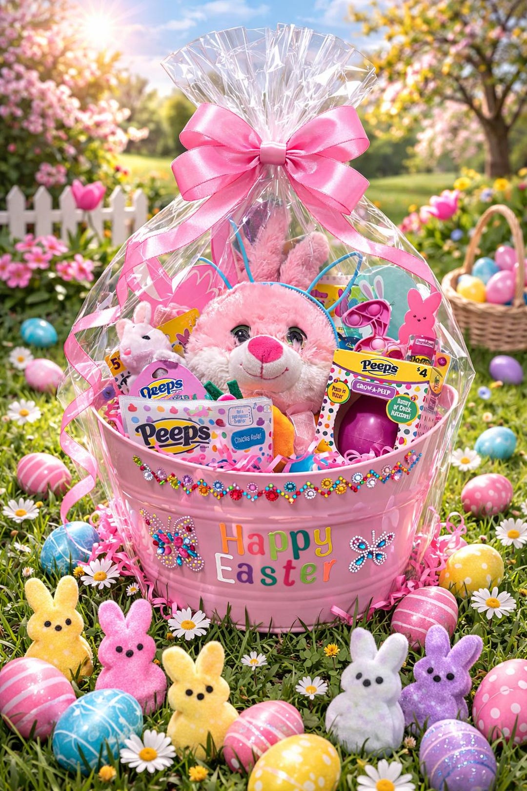 Easter Activity Gift Basket, Plush Bunny, Crafts, Bath Treats, Candy Etsy — free download