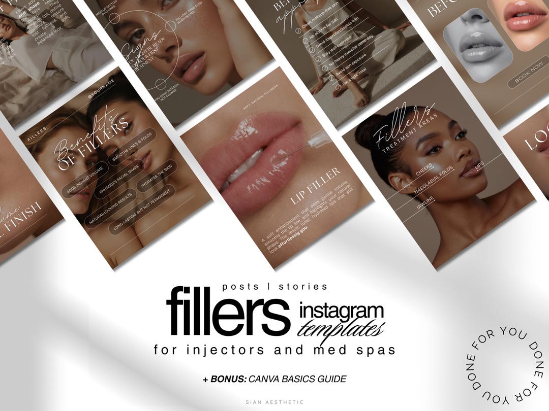 Luxury Filler Instagram Templates for Nurse Injectors | Canva Posts ...