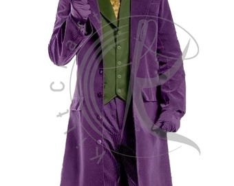 紫のジョーカースーツコスチューム | 悪役コスプレ衣装3点セット