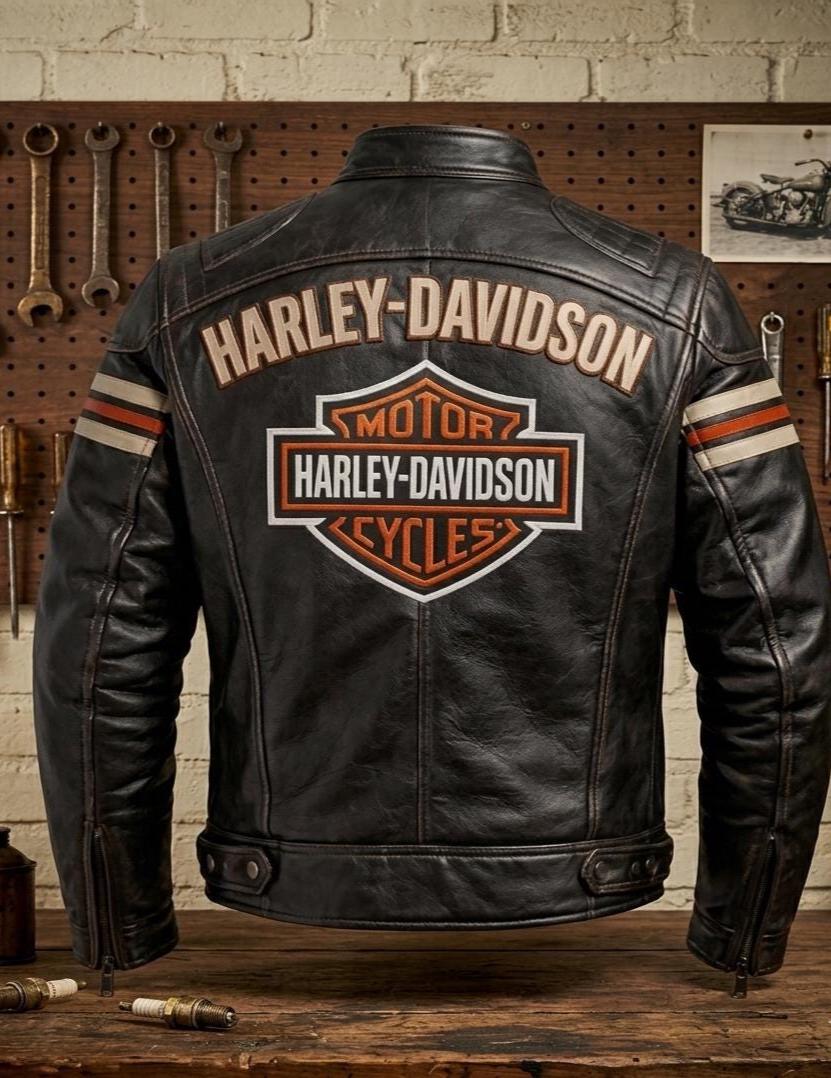 Harley Davidson Leather Jacket Brown - Etsy UK