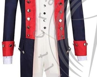 American Revolutionary War Wool Jacket: Navy Blue Reenactment Coat American Revolutionary War Wool Jacket- Navy Blue Reenactment Coat