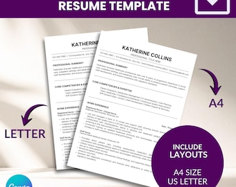 Plantilla de currículum para el sector sanitario, CV de enfermería, compatible con sistemas ATS médicos (Canva Word)